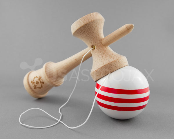 Kendama USA: Tribute Kendama White With Red Triple Stripe