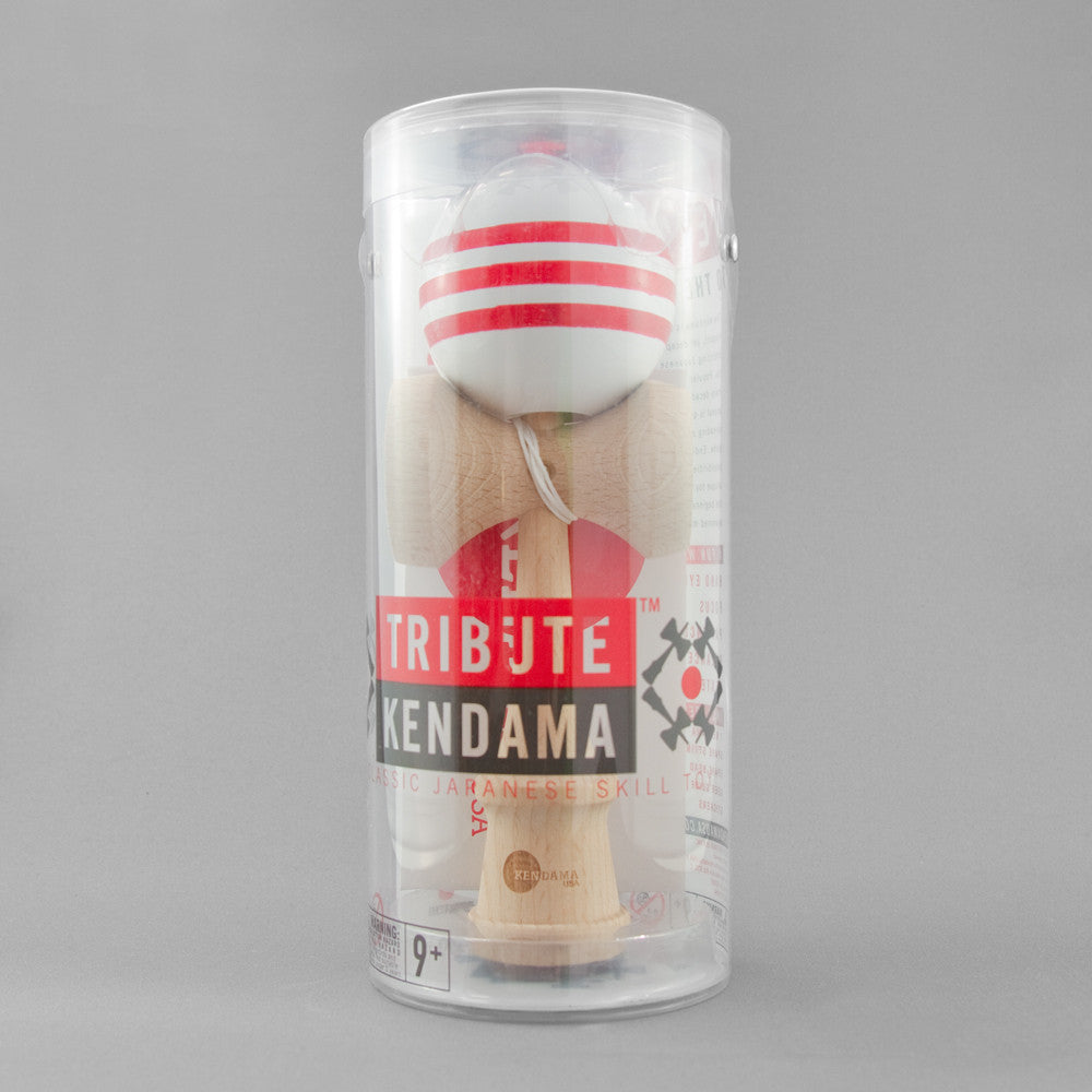 Kendama USA: Tribute Kendama White With Red Triple Stripe