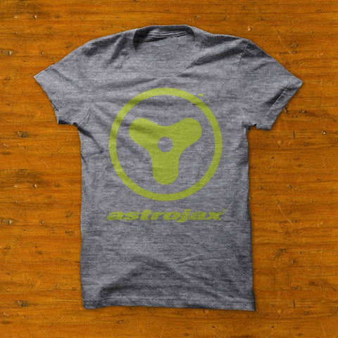 Gray Astrojax T-shirt with Green Logo