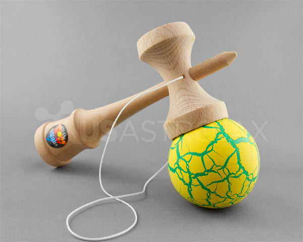 Bahama Kendama Crackle: Yellow Over Green