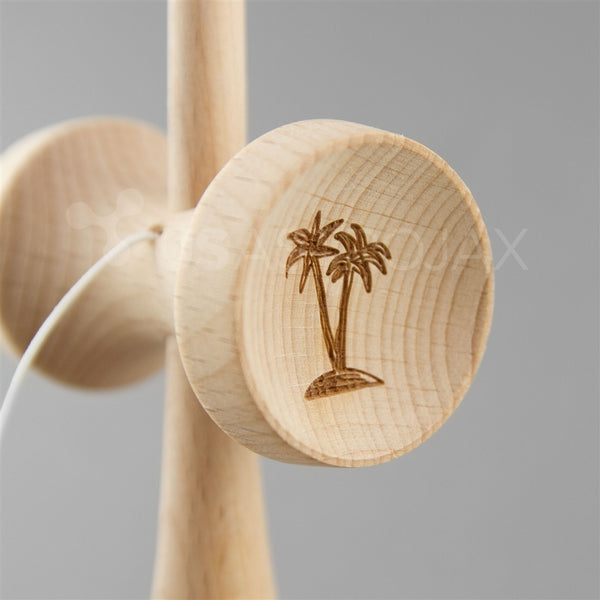 Bahama Kendama Baby Crackle: Metallic Silver Over black