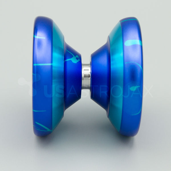 YoYoFactory SHUTTER Wide Angle: Blue/Aqua Splash