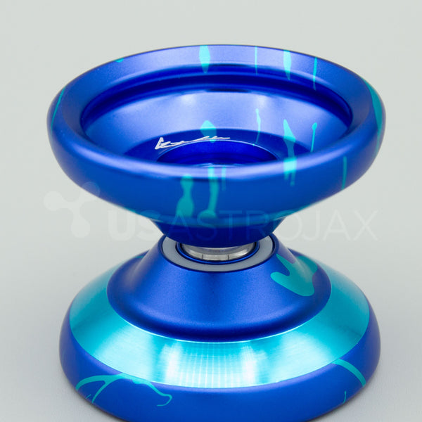 YoYoFactory SHUTTER Wide Angle: Blue/Aqua Splash