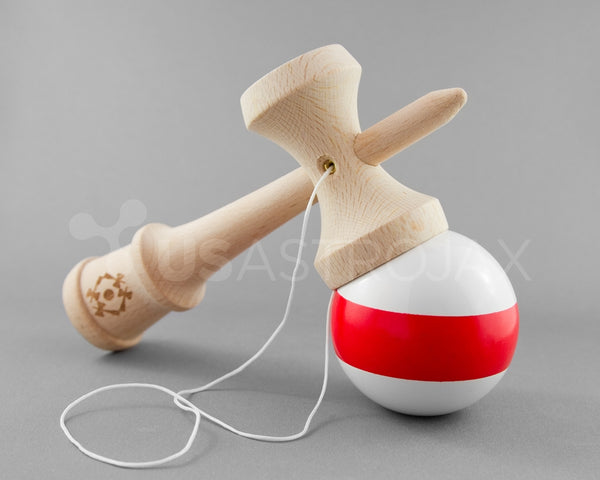Kendama USA: Tribute Kendama White With Red Single Stripe