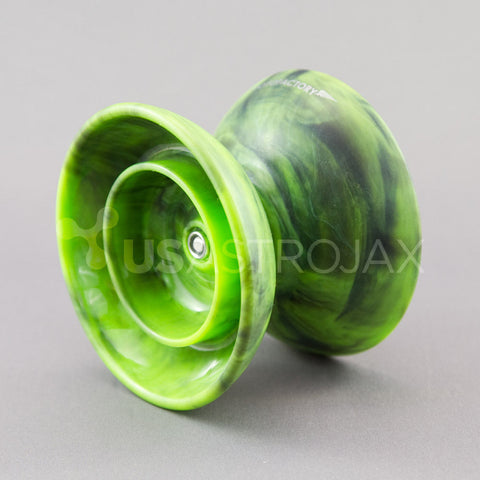 YoYoFactory Flight Offstring Yo-Yo - Black/Green Marble + FREE STRINGS