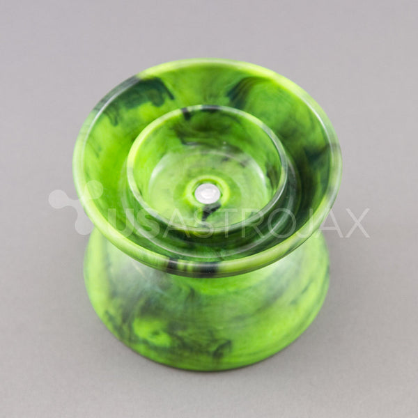 YoYoFactory Flight Offstring Yo-Yo - Black/Green Marble + FREE STRINGS