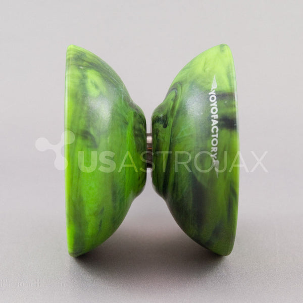 YoYoFactory Flight Offstring Yo-Yo - Black/Green Marble + FREE STRINGS