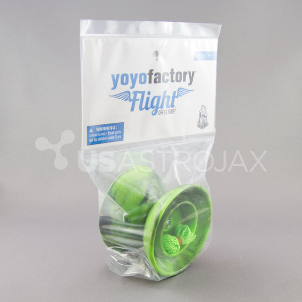 YoYoFactory Flight Offstring Yo-Yo - Black/Green Marble + FREE STRINGS